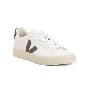 VEJA White/green Made In Brazil Leather Campo Sneakers